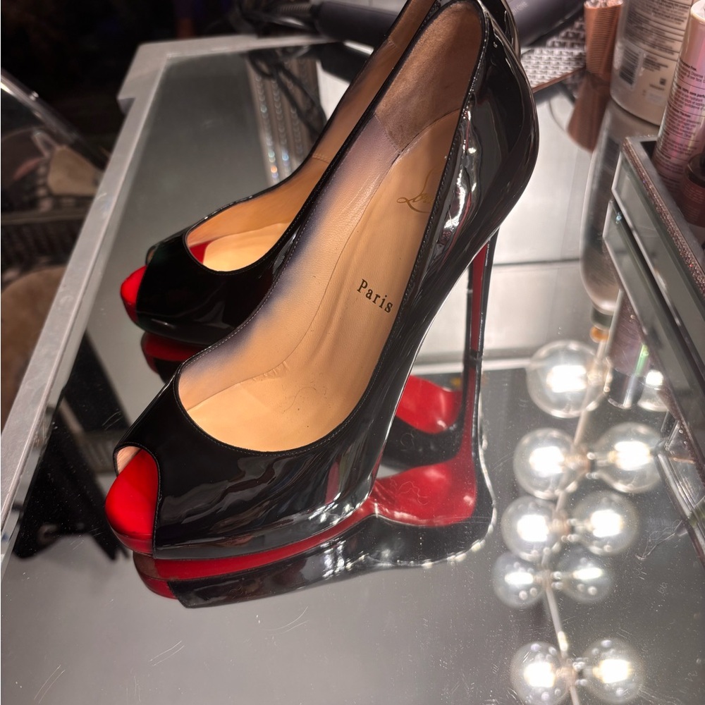 Christian Louboutin Black and Red Stiletto Heels